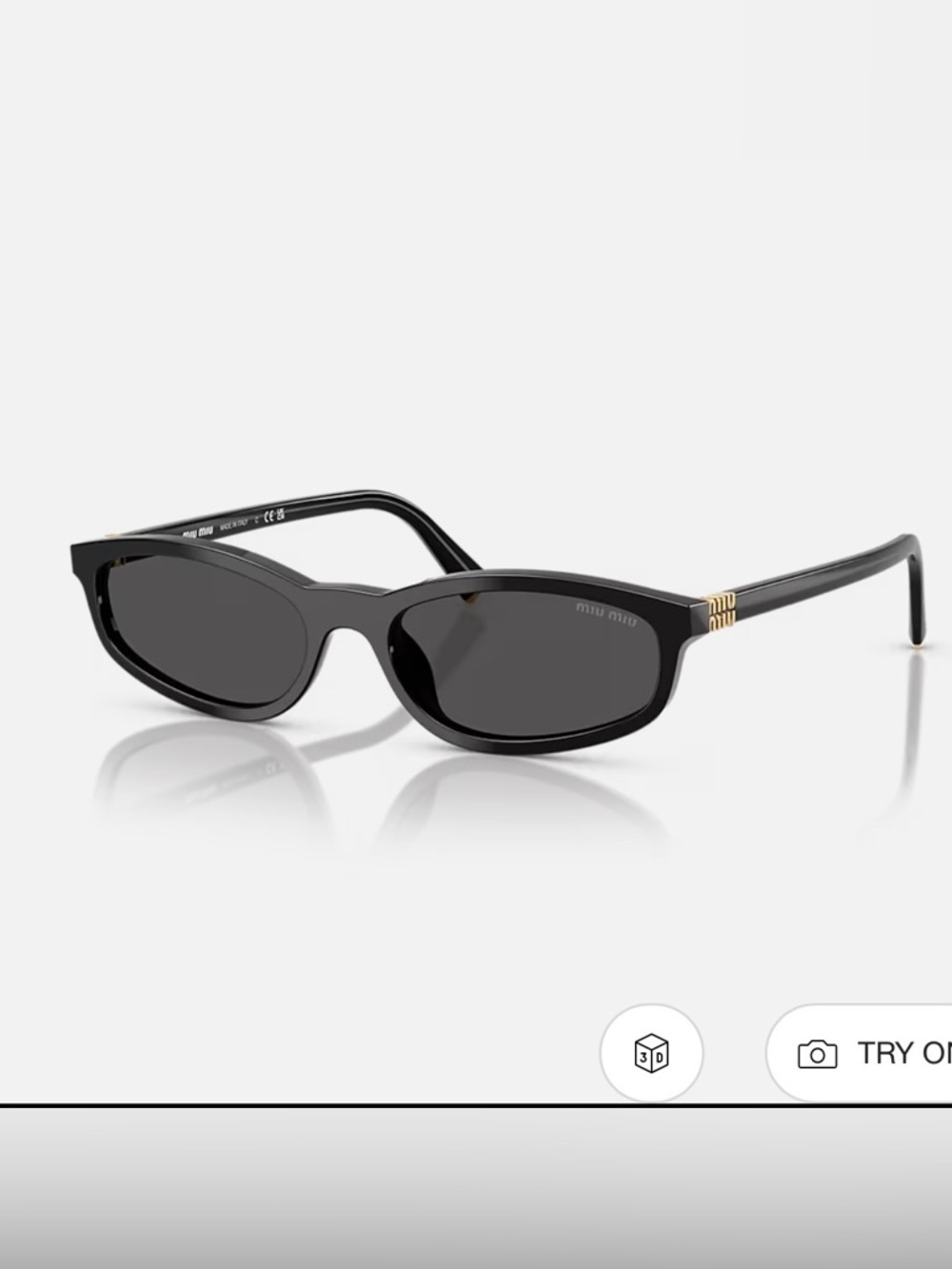 Miu Miu
MU A06S Black Sunglasses with Gold Accents